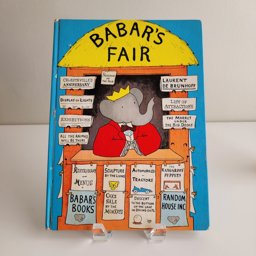 Random House Babar's Fair‎ Vintage 1954 Hardcover Book FLAWS